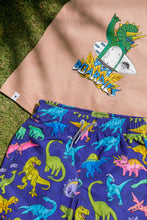 Load image into Gallery viewer, Vibrant Dino Kids Swim Trunks