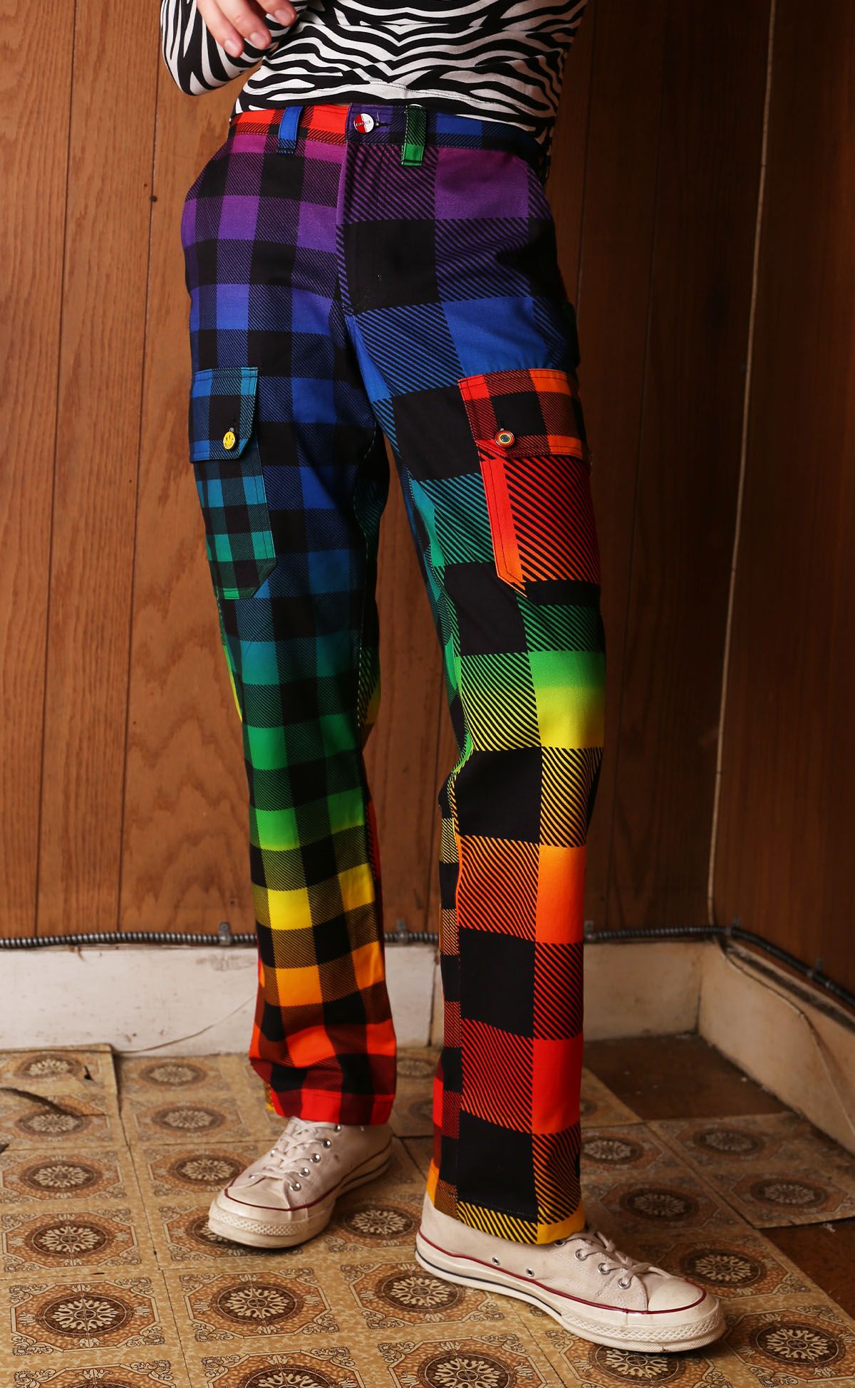 Rainbow Gingham Cargo Pant | BruceGlen