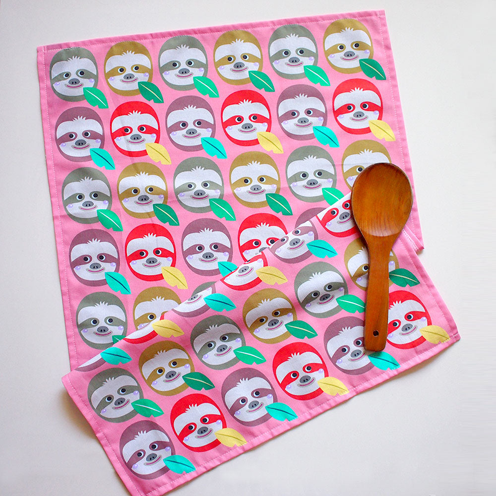 Tea Towel - Slothful Sloth Heads