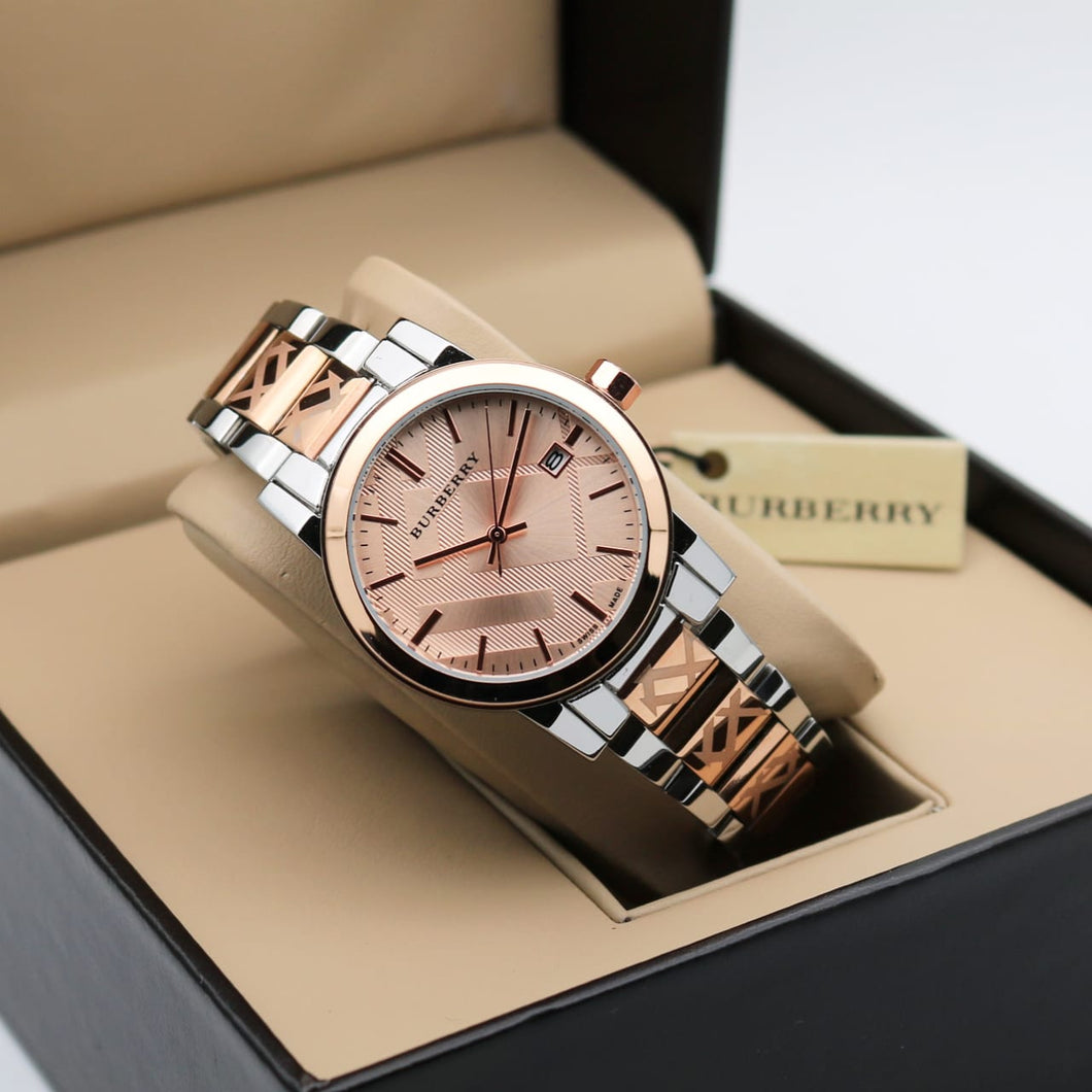burberry rose gold ladies watch
