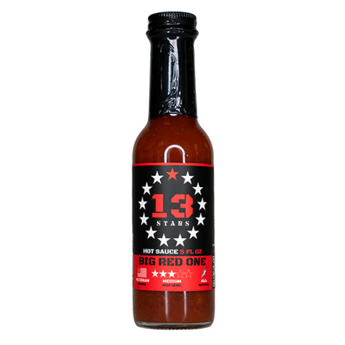 13 Stars Hot Sauce bottle of Big Red One