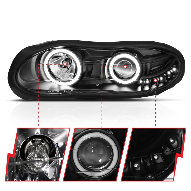 ANZO 1998-2002 Chevrolet Camaro Projector Headlights w/ Halo Black –  Graveyard Performance