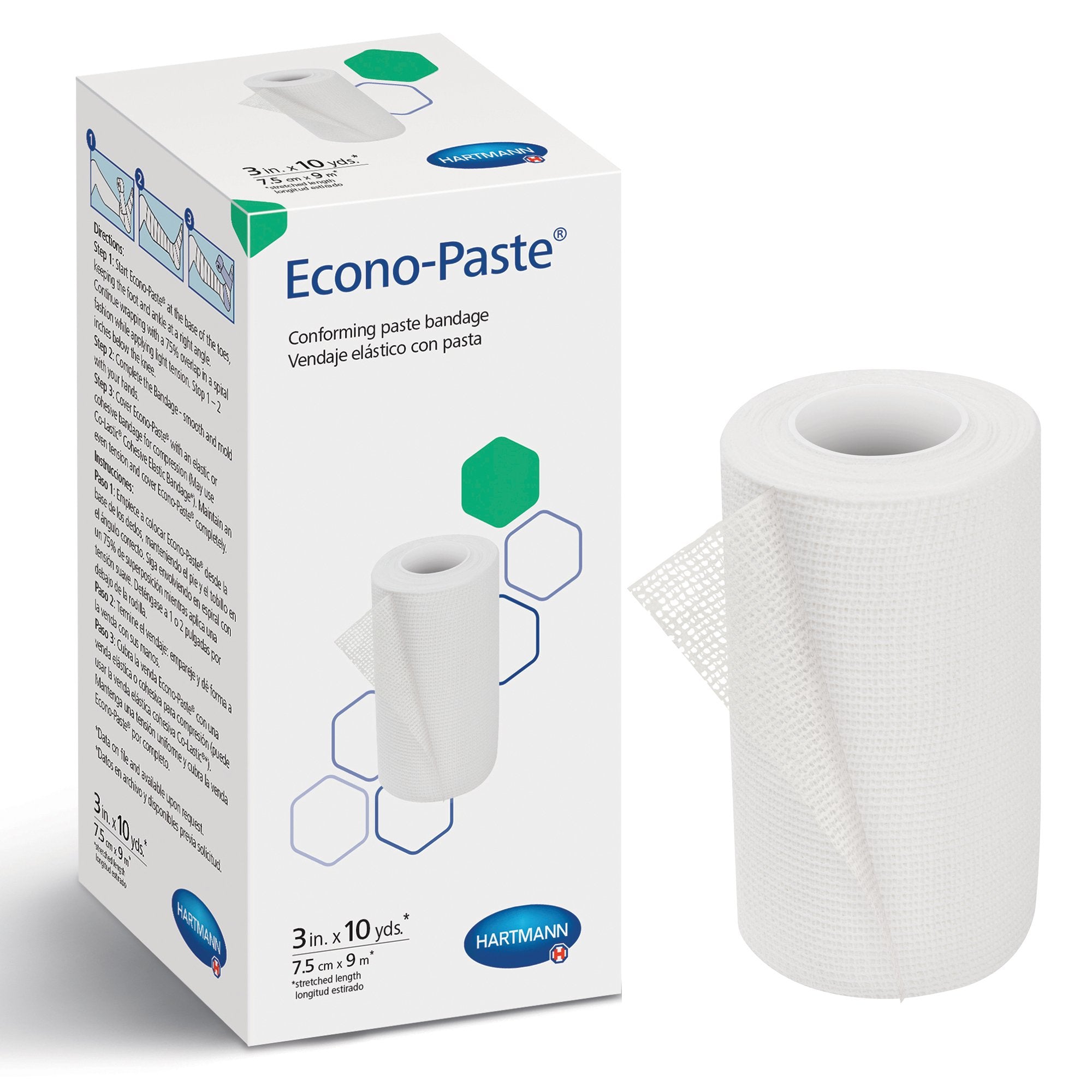Econo-Paste® Impregnated Conforming Dressing, 3 Inch x 10 Yard, 1 Each