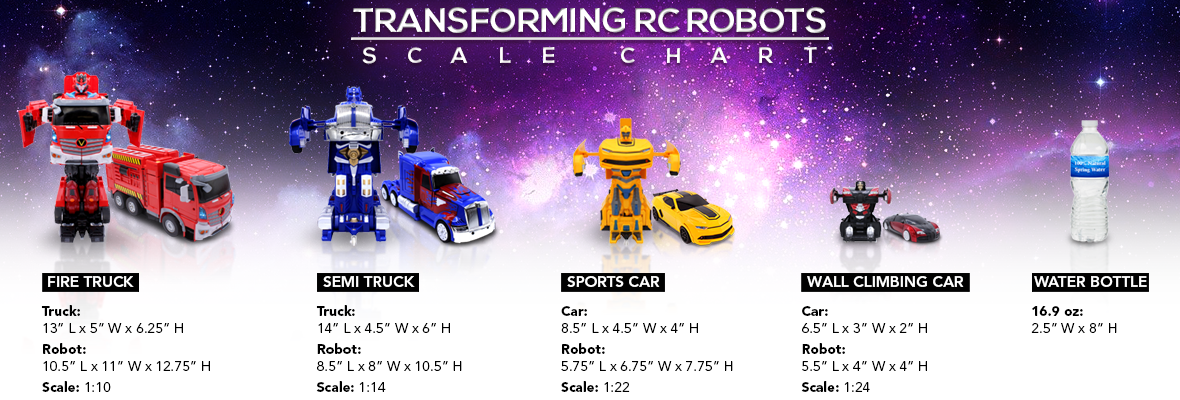 RC Car Robot Remote Control Vehicle Scale Chart
