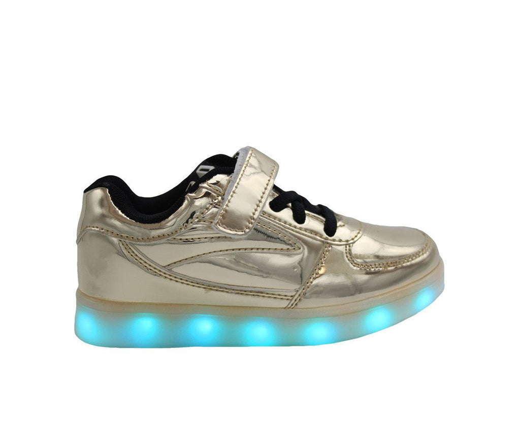 gold light up shoes