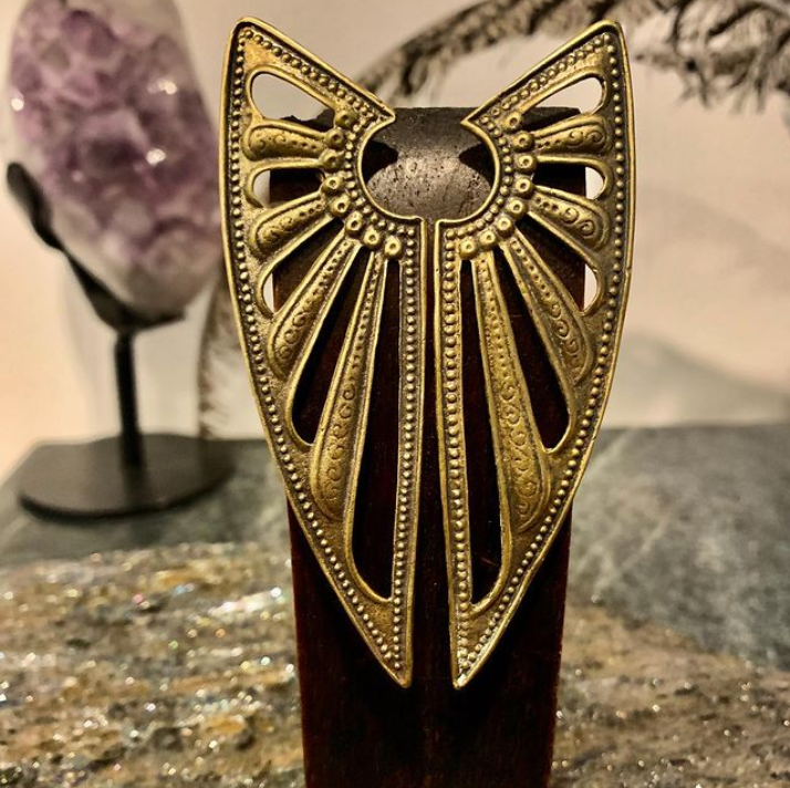 Waama Jewels Gold & Copper Triplet Blade Fancy Design Fashion
