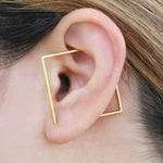 Sterling Silver Gold Triangle Minimal Ear Cuff | Otis Jaxon Jewellery