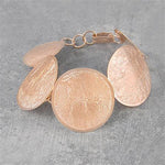 Rose Gold Round Textured Statement Bracelet - Otis Jaxon Silver Jewellery