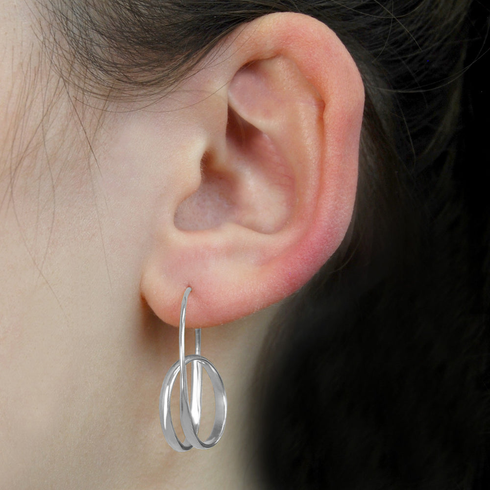 Illusion Double Hoop Rope Spiral Earrings