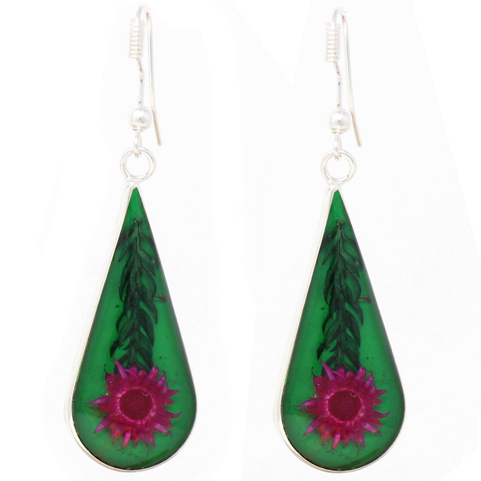 Project Cece  Evergreen Leaf Recycled Rubber Earrings