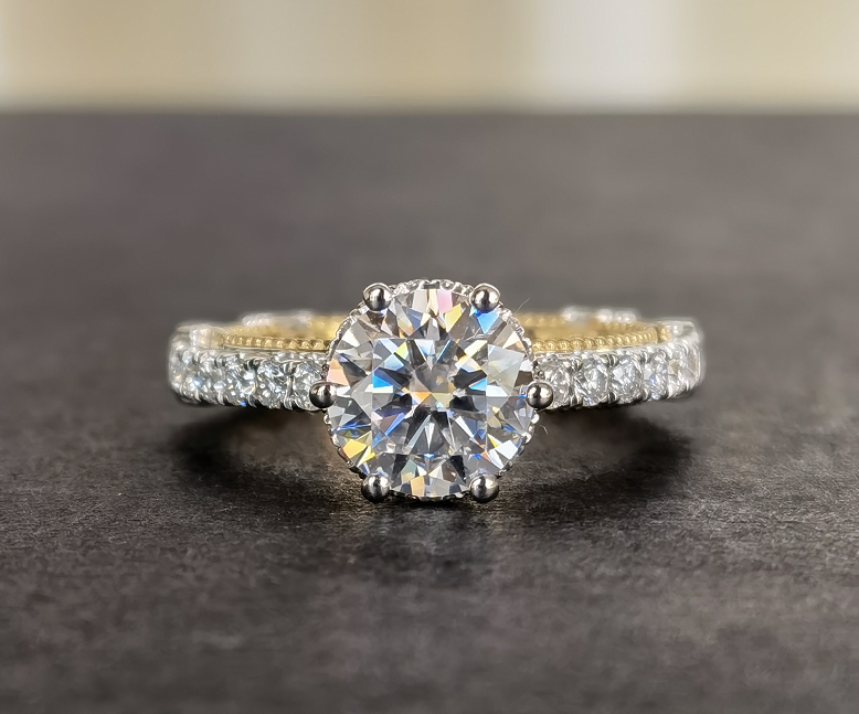 Channel Set Cushion Cut Moissanite Engagement Ring - Forever Moissanite