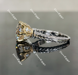 Doveggs round flower shape moissanite ring/lab diamond engagement ring