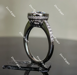 Doveggs round half eternity channel set moissanite ring/lab diamond engagement ring