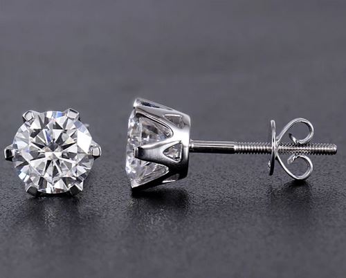 18K Gold White 6mm Silicon Earring Back for Friction Posts and Stud Earrings