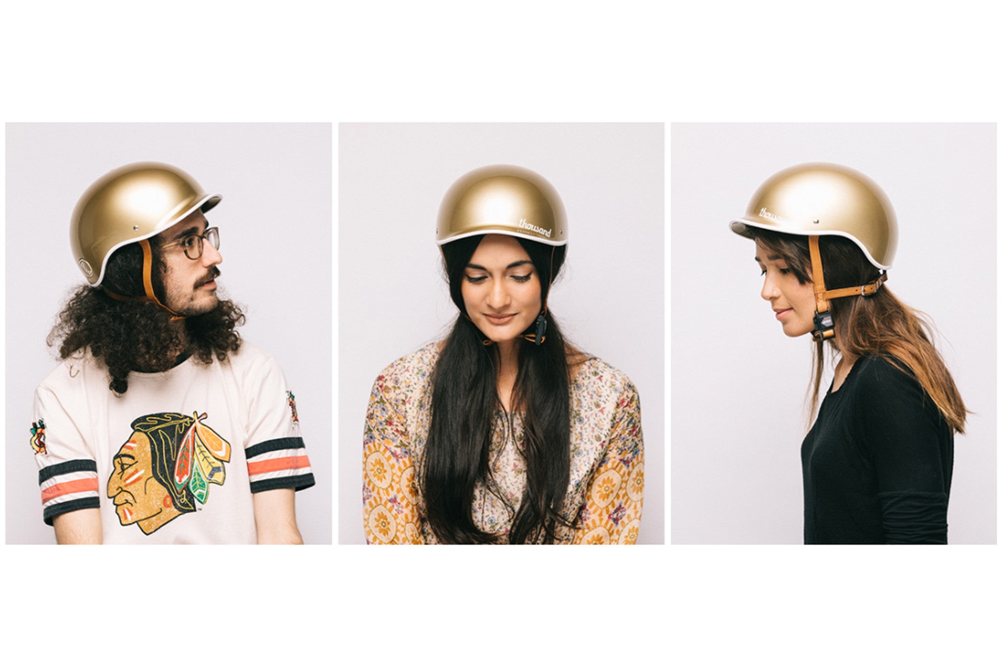 thousand bike helmet gold