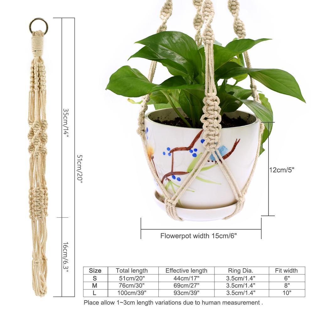 Decorative Plant Hanger Macrame Three Paisley