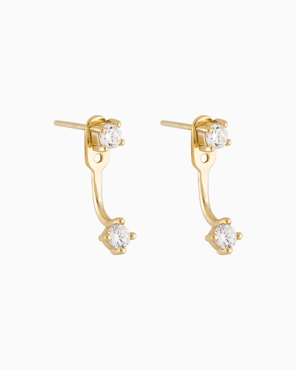 2.89 Carat Diamond Front To Back Dangle Earrings