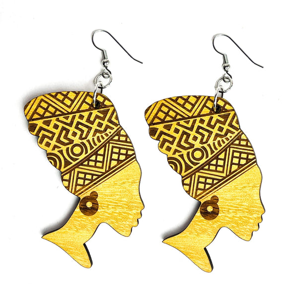 Big Beautiful Wooden African Earrings