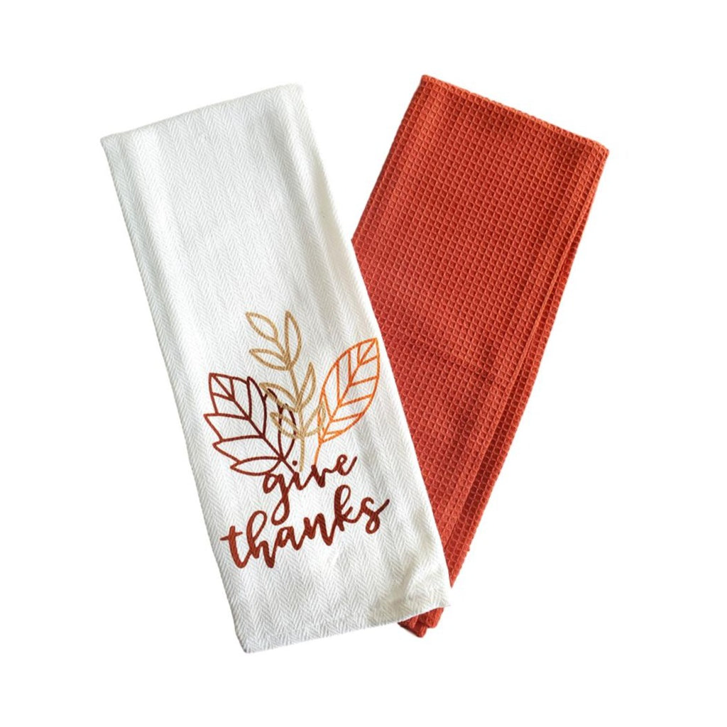 HERSENT 2 Packs Fall Kitchen Towel, Thanksgiving Fall Harvest Dish Towels  Kitchen Hand Towel,28 x 18 Inch Pumpkin Tea Towels for Autumn