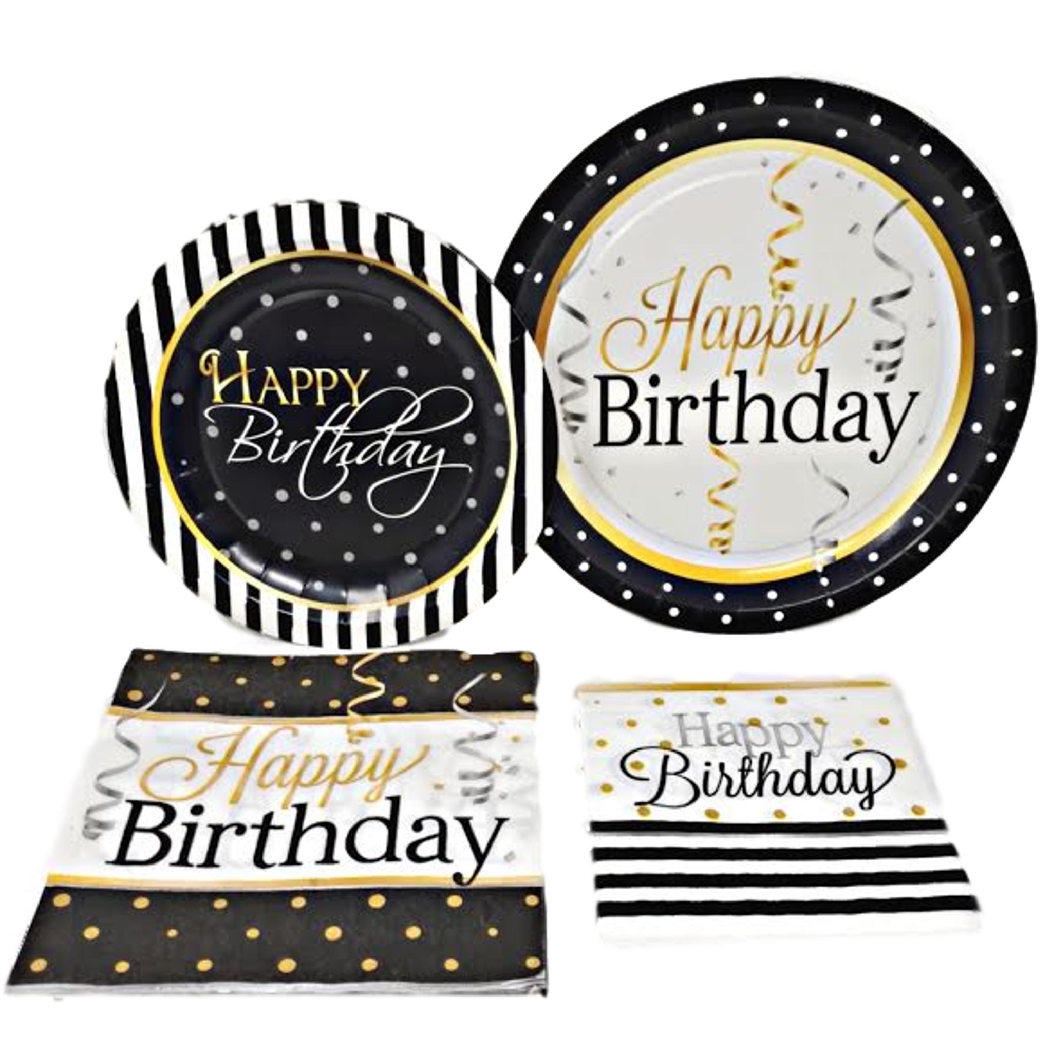 Elegant Happy Birthday Set for 8 Guests