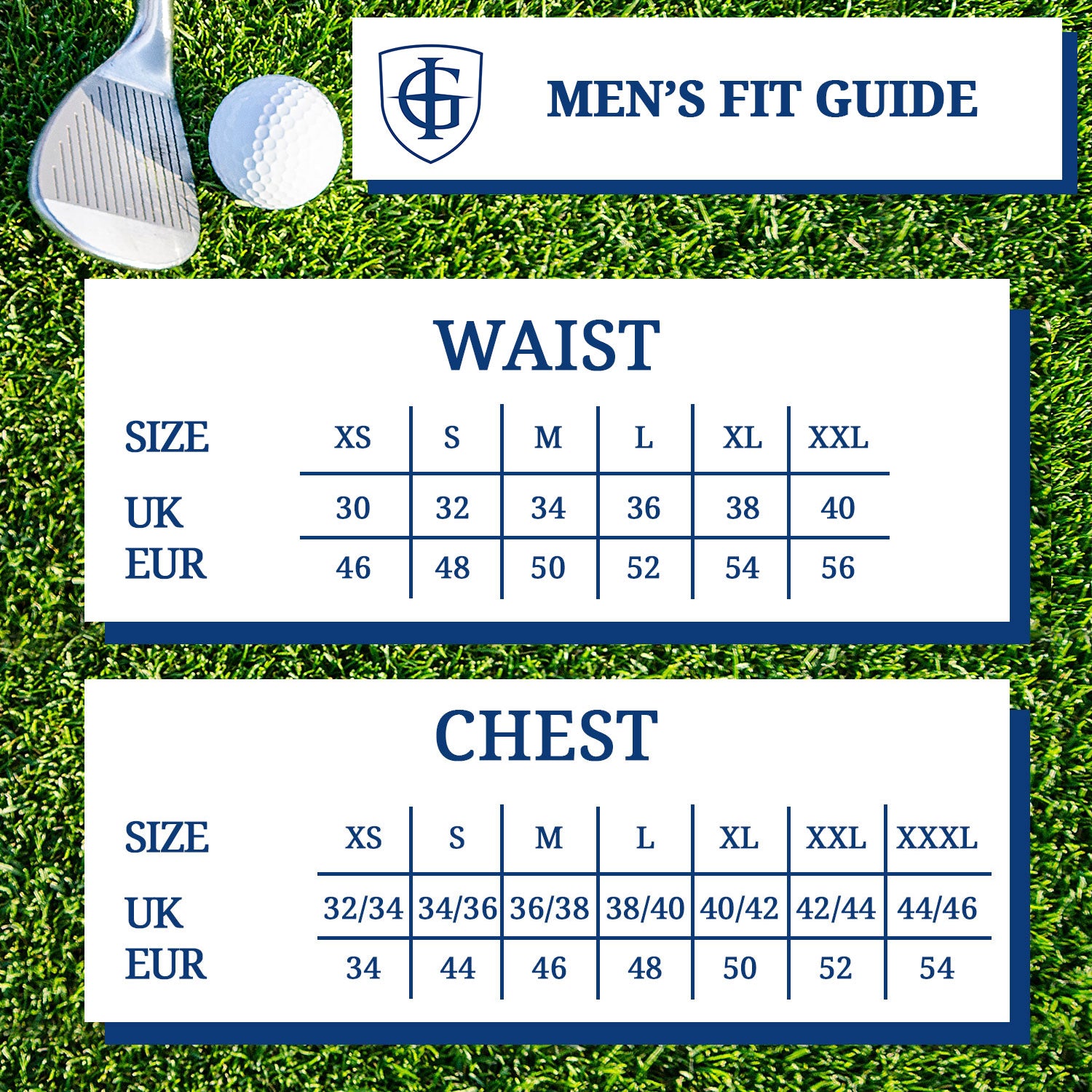 Island Green Mens Size Guide
