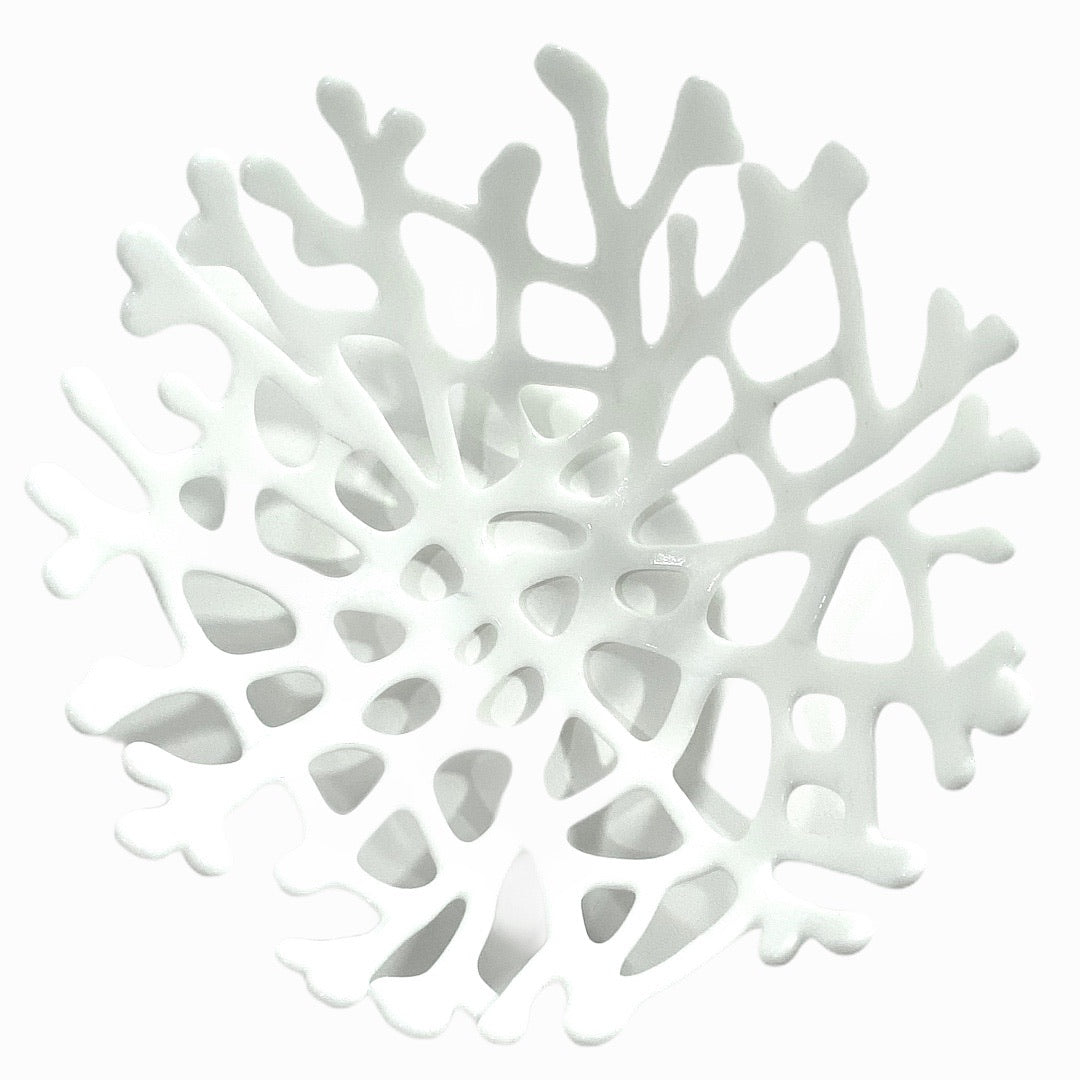 Coral Branch Bowl | Medium White Glass