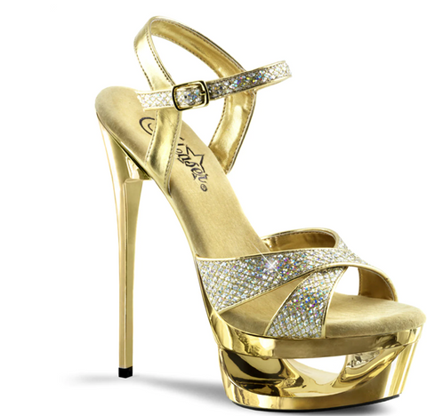 gold high heel sandals