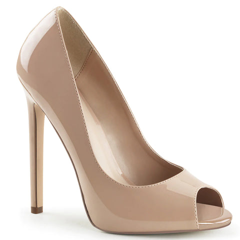 Nude peep toe high heels