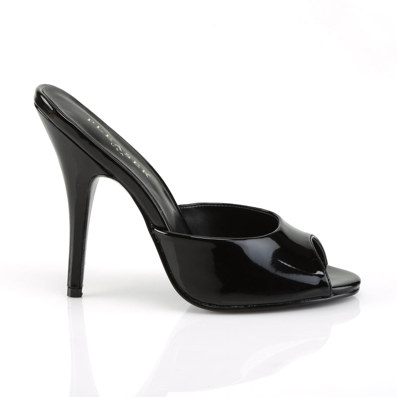 Seduce 101 Black Patent Slip On Heels 