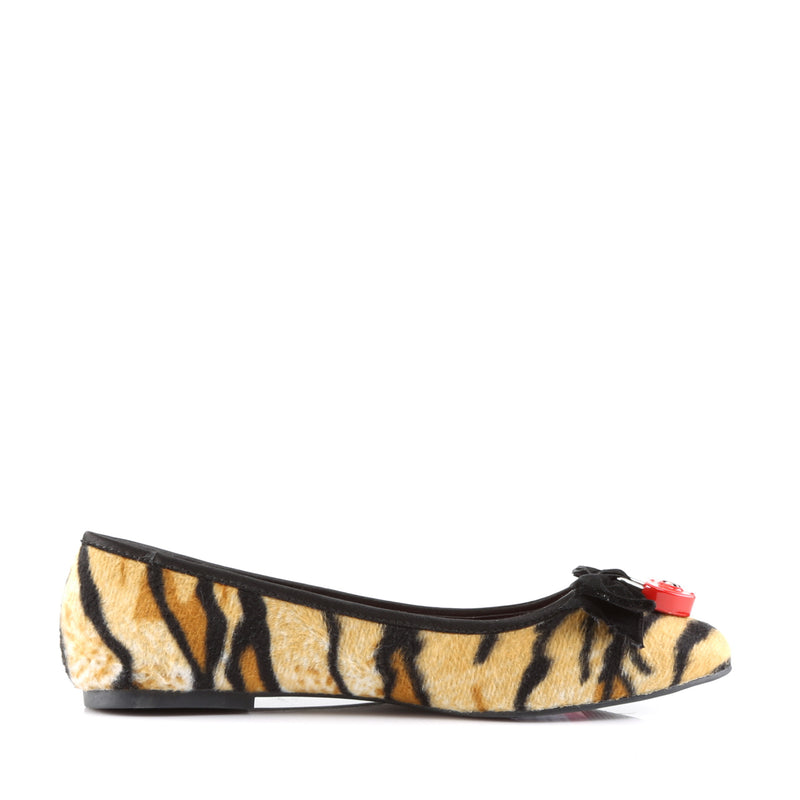 tiger print flat shoes