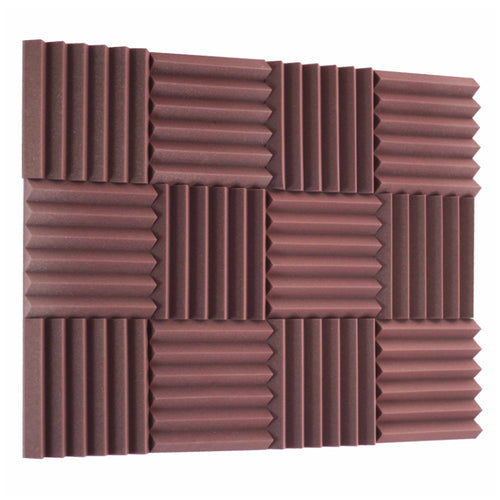 Burgundy Black Acoustic Foam Sound Absorption Panels - SoundproofStore