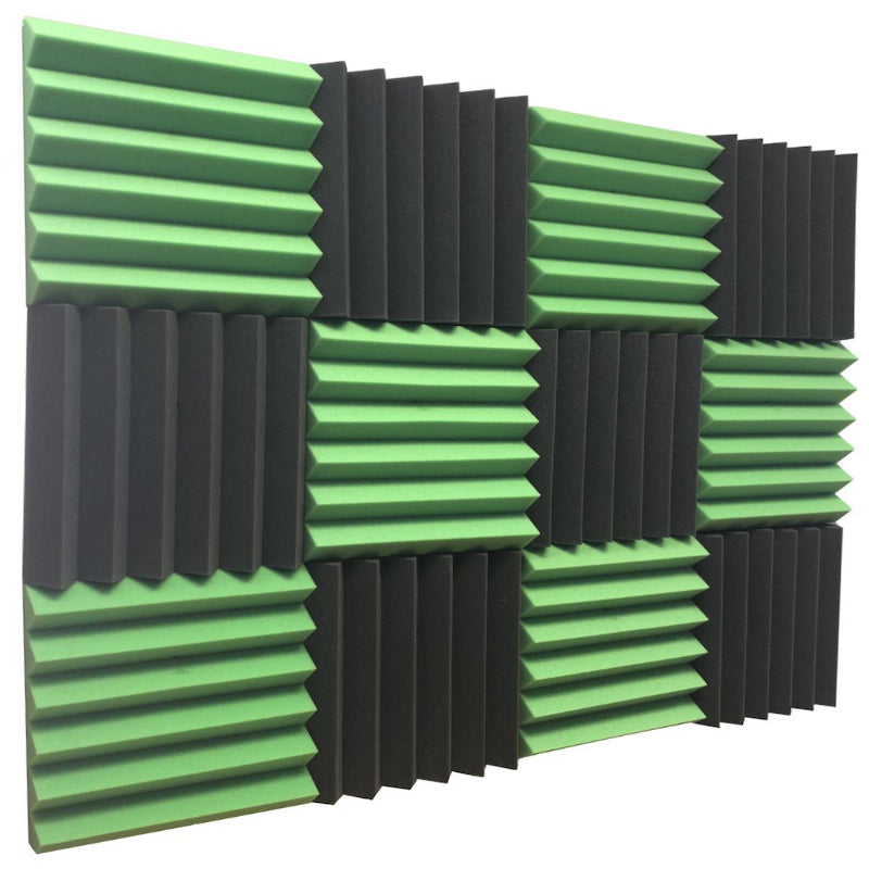 Green & Black Acoustic Foam Sound Absorption Panels - Soundproof Store ...