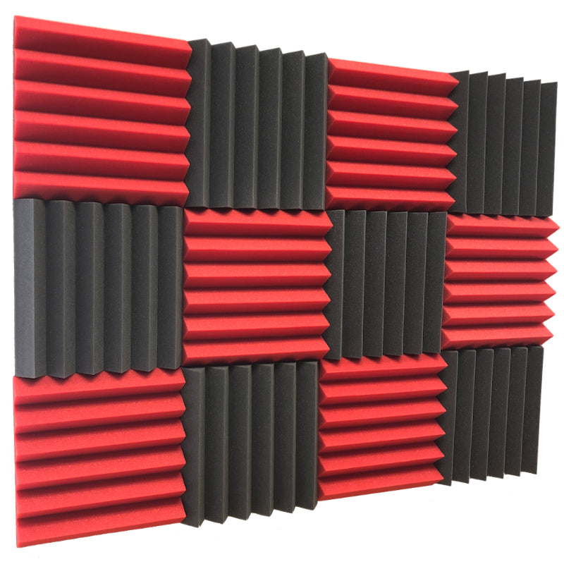 desinficere renæssance Kronisk Red & Black Acoustic Foam Sound Absorption Panels - Soundproof Store –  SoundproofStore