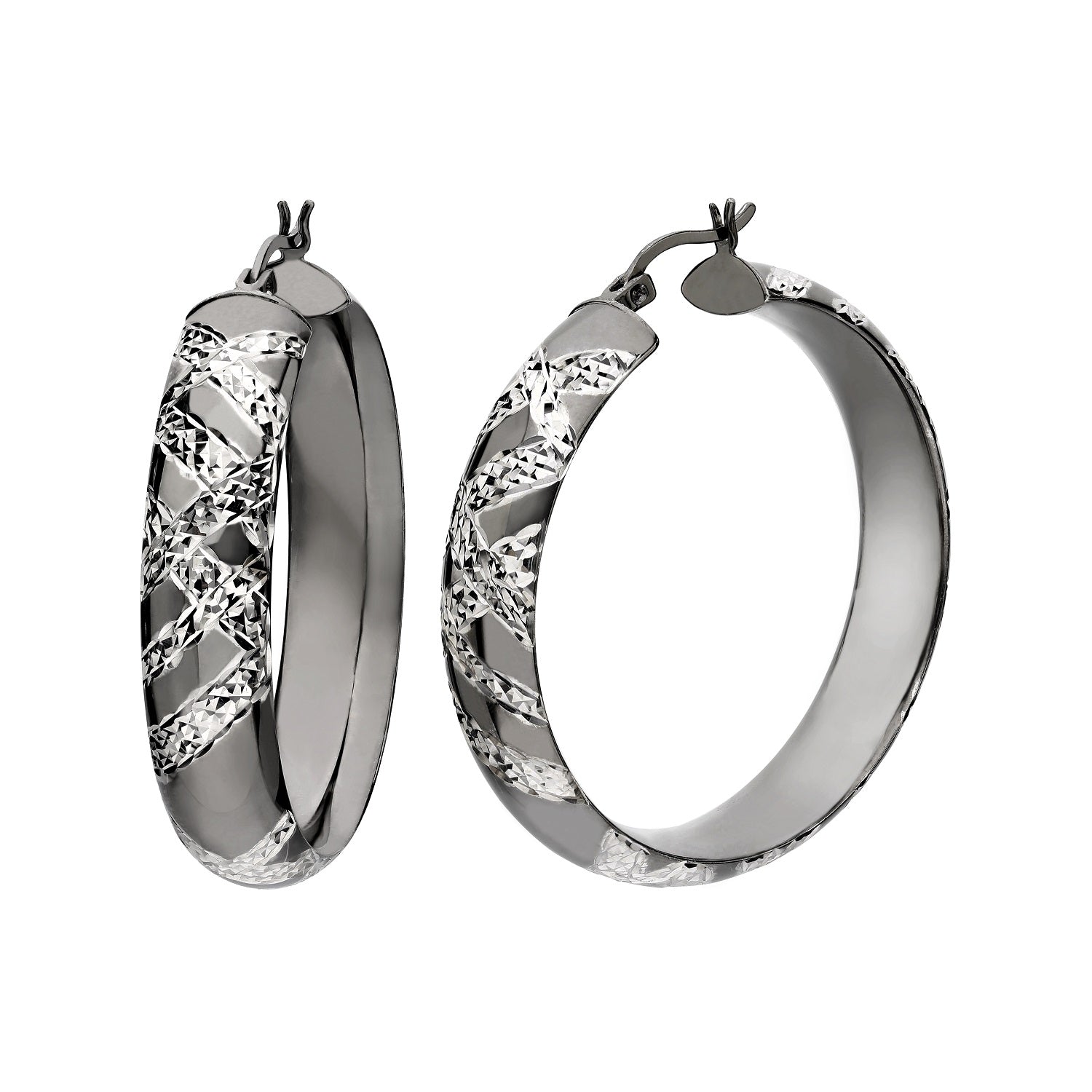 925 STERLING SILVER FILIGREE HOOP EARRINGS - Almond (Thailand