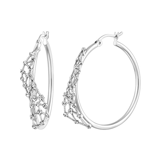 925 STERLING SILVER FILIGREE HOOP EARRINGS - Almond (Thailand