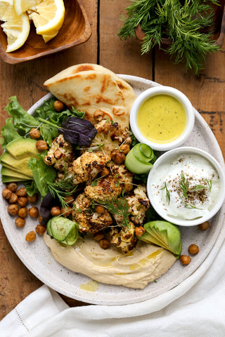 Shawarma Seasoned Roasted Cauliflower Bowls