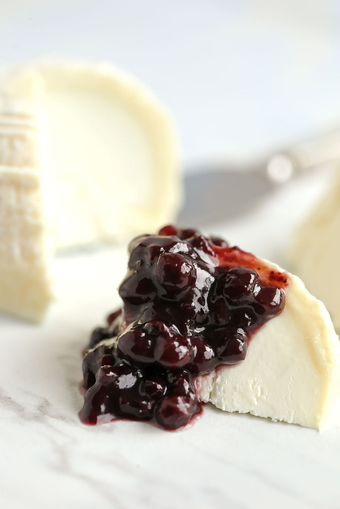 Goats Cheese with Wild Blueberry Maple Walnut Compote Preserves