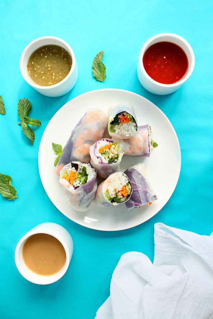 Rice Paper Rolls with Sweet Chili Dipping Sauce