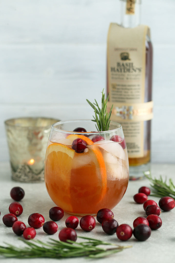 Cranberry Orange Bourbon Cocktail with Cranberry Shrub