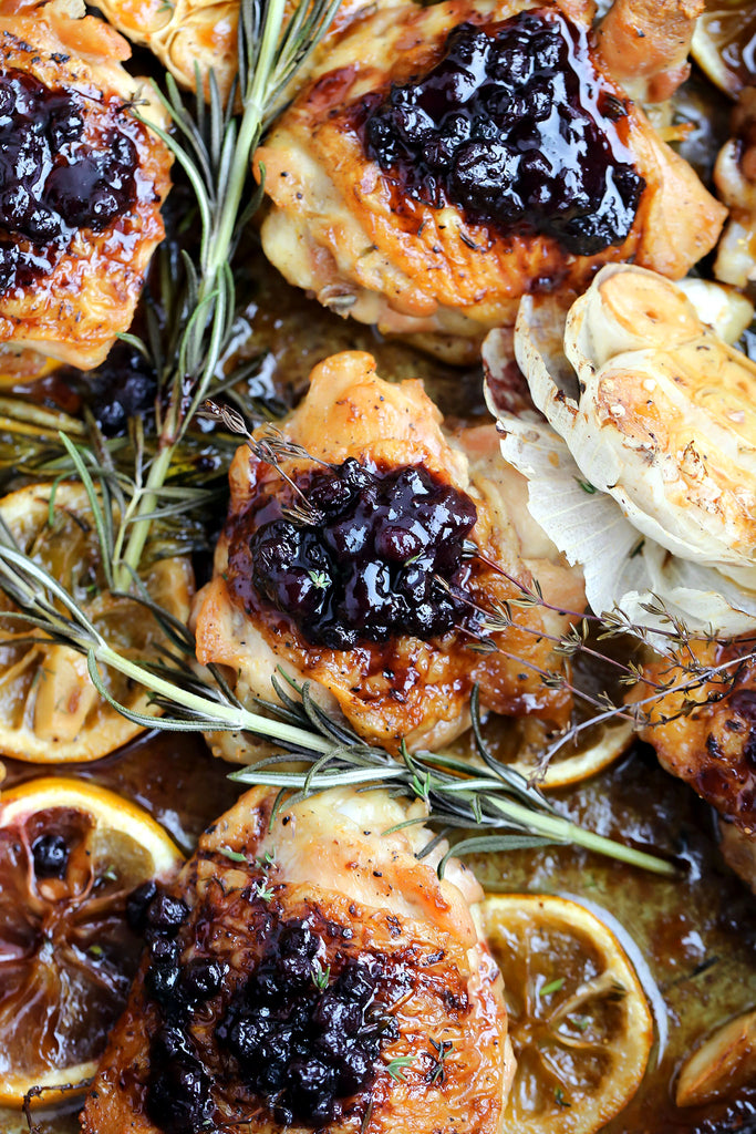 Chicken with Blueberry Rosemary Sauce