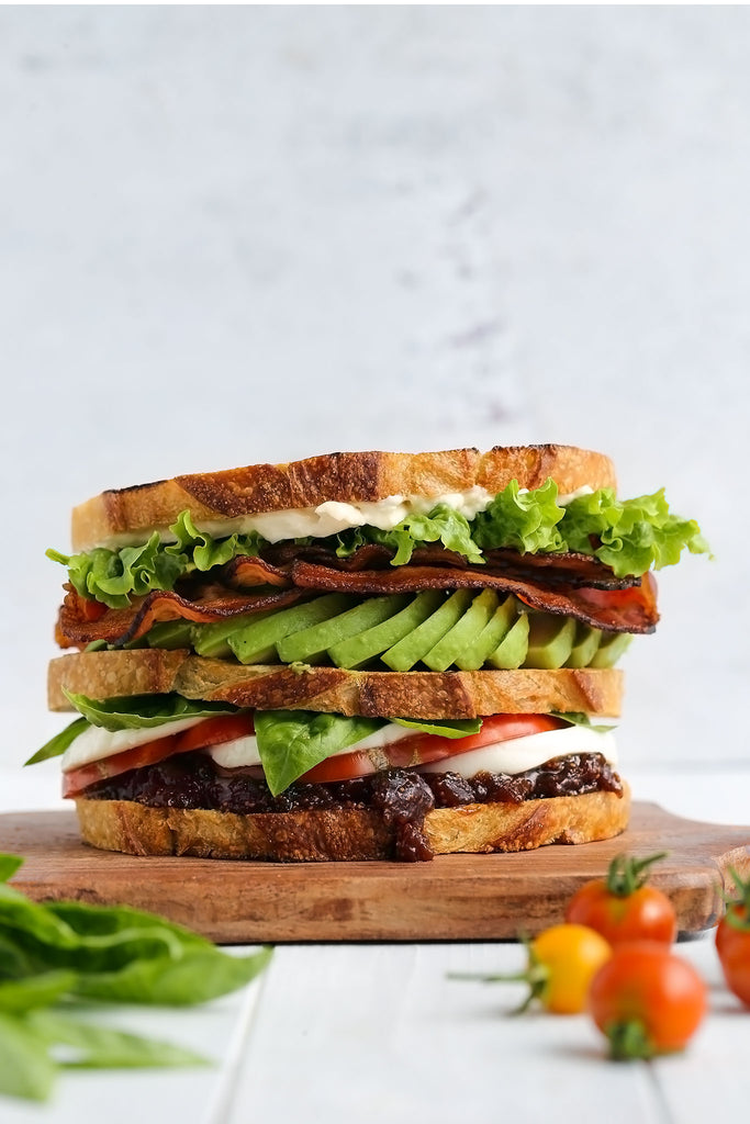 BLT Caprese Sandwich with Balsamic Fig Condiment