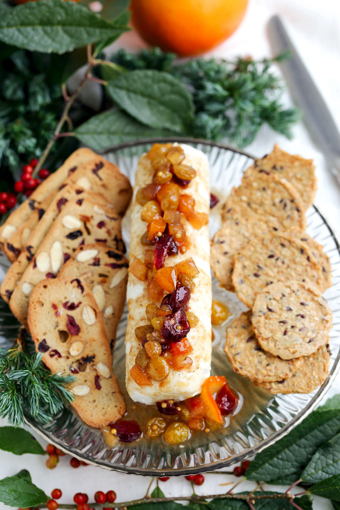 Goats Cheese Appetizer with Fruit Chutney and Honey