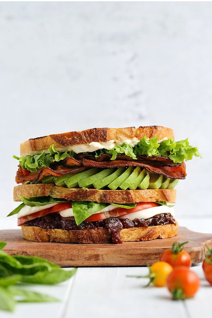 Balsamic Fig Caprese BLT Club Sandwich {with avocado} | Wozz Kitchen ...