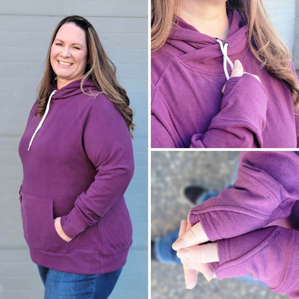 Lukka Lux Women's Fleece Lined Hoodie Purple Cozy Warm Jacket XL