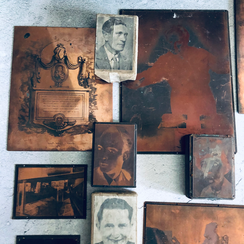 Antique Copper Printing Plates in Modern Home Decor