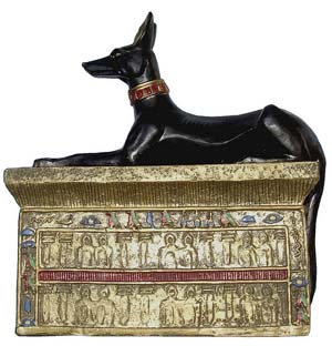 Anubis sur bloc égyptien