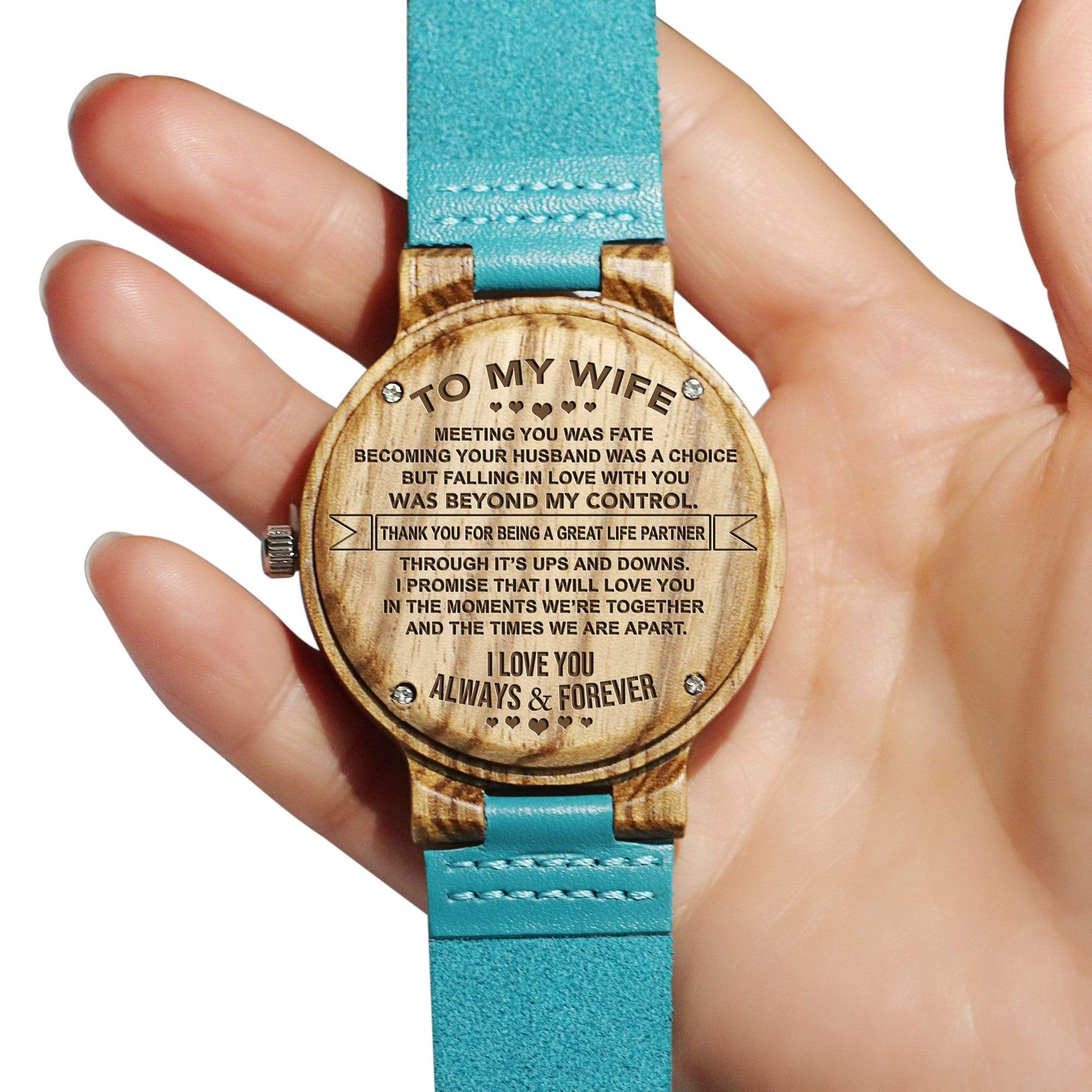 to my wife wooden watch