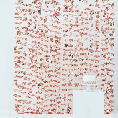 Pink + Rose Gold Party Streamers Backdrop