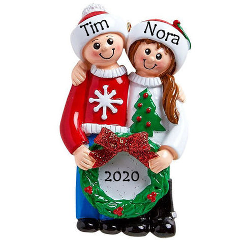 Personalised Christmas Ornaments for Couples | Personalised Christmas Decor for Happy Couple | WowWee.ie