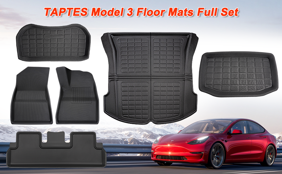 TAPTES Floor Mats for Right-Hand Drive Tesla Model 3 2021-2023